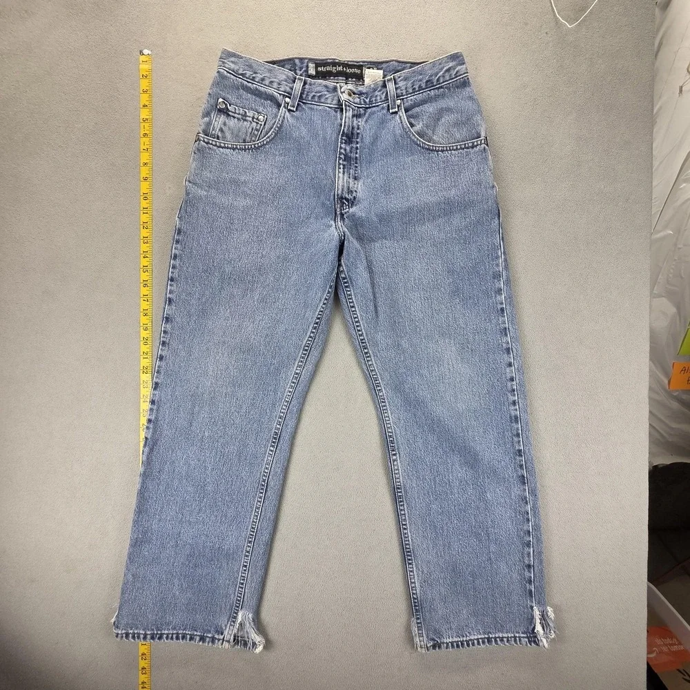 VTG Levis SilverTab Jeans Mens Blue Straight Loose Wide Leg Baggy Y2K Fits 32x28